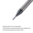 thumbnail image 3 of Uxcell 1mm Dia 4mm Shank HRC45 Carbide AlTiN Coated 2 Flute Square Nose End Mill, 3 of 6