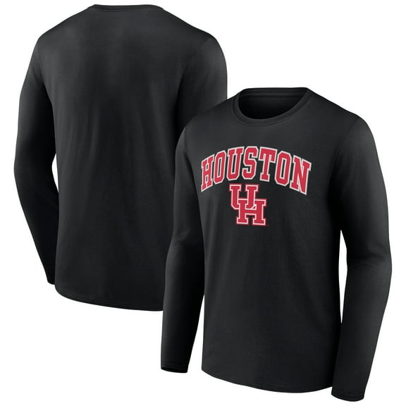 Men's Black Houston Cougars Campus Long Sleeve T-Shirt