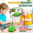 thumbnail image 3 of Tcovle Remote Control Car for Toddlers, RC Dinosaur Chasers Cars with Music and Sound for Toddlers Kids Age 5+ (Green), 3 of 8