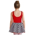thumbnail image 2 of YEAHDOR Kids Girls Halloween Clown Carnival Performance Outfit Sleeveless Checkerboard Print Tutu Dress Red 16, 2 of 7