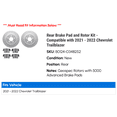 thumbnail image 2 of Rear Brake Pad and Rotor Kit - Compatible with 2021 - 2022 Chevrolet Trailblazer - Dynamic Friction, 2 of 2