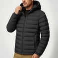 thumbnail image 6 of Iyufng Men's Hooded Puffer Jackets Horizontal Quilted Zip Up Winter Windproof Coat with Side Pockets and Elastic Cuffs, 6 of 9