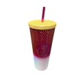 thumbnail image 2 of Starbucks Chrome Pink & White Studded Ombre Venti Cold Cup 24 oz, 2 of 4