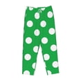 thumbnail image 4 of Goofa Green And White Polka Dot Printed Soft Pajama Pants for Women, Wide Leg Comfy Casual Lounge Yoga Pants-Large, 4 of 9