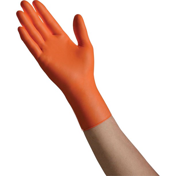 Ambitex Pro Powder Free Nitrile Gloves, Orange NSM6201T