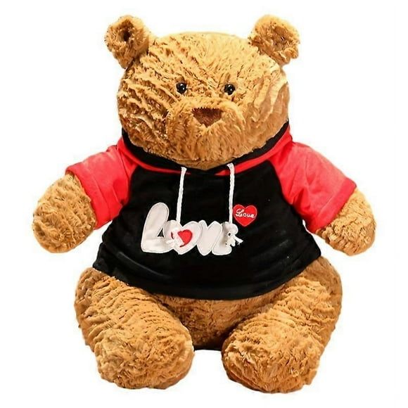 (C)Cute dressed bear doll plush toy teddy bear hug bear doll children sleeping soothing doll doll
