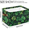 thumbnail image 4 of St. Patrick's Day Shamrock Storage Basket with Handles Collapsible Storage Bins Canvas Fabric Storage Organizer for Shelves Closet Bedroom Living Room 1Pack Decor Gifts, 4 of 7