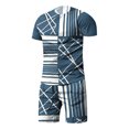 thumbnail image 2 of Vedolay Matching Short Sets Mens Short Sets 2 Piece Outfits Shirt Fashion Summer Casual Short Sleeve and Shorts Set for Men,Navy 3XL, 2 of 3
