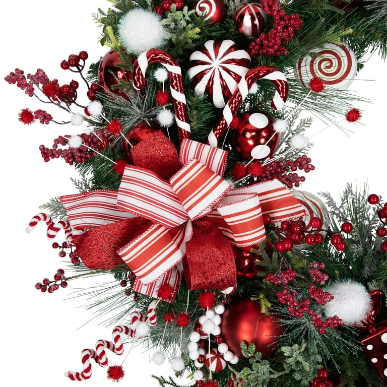 Northlight Peppermint Candy Artificial Pine Christmas Wreath - 42