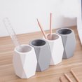 thumbnail image 2 of 1 Pc Geometry Shape Pen Holder Silicone Pencil Container Multiple-use Desktop Stationery Organizer for School Office (Grey), 2 of 8