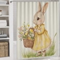 thumbnail image 5 of Shower Curtain Sets with Rugs 4 Piece Shower Curtain And Rugs Shower Curtain Set Vintage Watercolor Easter Bunny Flowers Waterproof Fabric Bath Curtains Rabbit Decorative for Bathtub Decor, 5 of 8