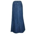 thumbnail image 4 of Ashirexll Jean Skirt, Long Flowy Skirts for Women, Fashion Cowboy Comfortable Stretch Plus Size Skirt with Buttons Blue 3XL, 4 of 8