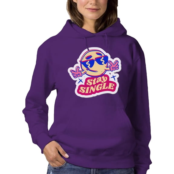 Stay Single Cool Face Hoodie Women -Smartprints Designs, Female 4X-Large