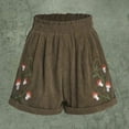 thumbnail image 3 of Corduroy Shorts for Women Comfy Lightweight Mushroom Pattern Lounge Shorts Casual Fashion Wide Leg Short Pants, 3 of 4