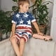 thumbnail image 4 of Fotbe USA Colors Stripes1 Pijama Estampada de 2 Piezas para Niños – Ropa de Dormir de Manga Corta Cómoda para Niños y Niñas, Camiseta y Shorts de Algodón-3X-Large, 4 of 6