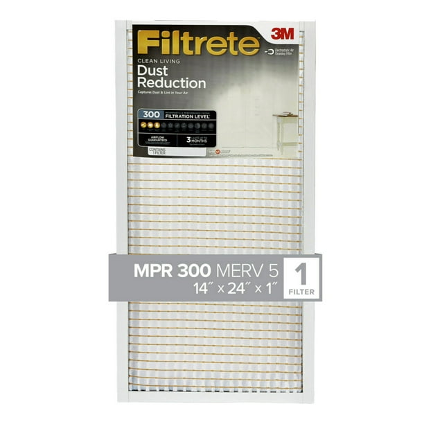Filtrete 14x24x1 Clean Living Dust Reduction Hvac Furnace Air Filter 300 Mpr 1 Filter Walmart Com Walmart Com