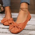 thumbnail image 2 of Orange Female Suede Loafers With Bow Accent And Flat Sole For Easy Everyday Outfits, 2 of 9