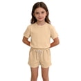 thumbnail image 5 of BFHHYA Boys & Girls 2 Piece Outfits Crew Neck Short Sleeve Tops Elastic Waist Shorts Kids Casual Loose Loungewear Set 12 M-11 Y, 5 of 6