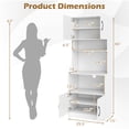 thumbnail image 3 of Costway Kitchen Pantry Cabinet with Charging Station, Adjustable Shelves and Doors, White, 3 of 10