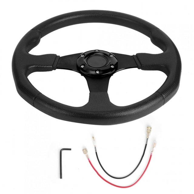 350mm/14in Racing Car Sport Steering Wheel Deep Dish 6 Bolts Universal Modified AccessoryBlack