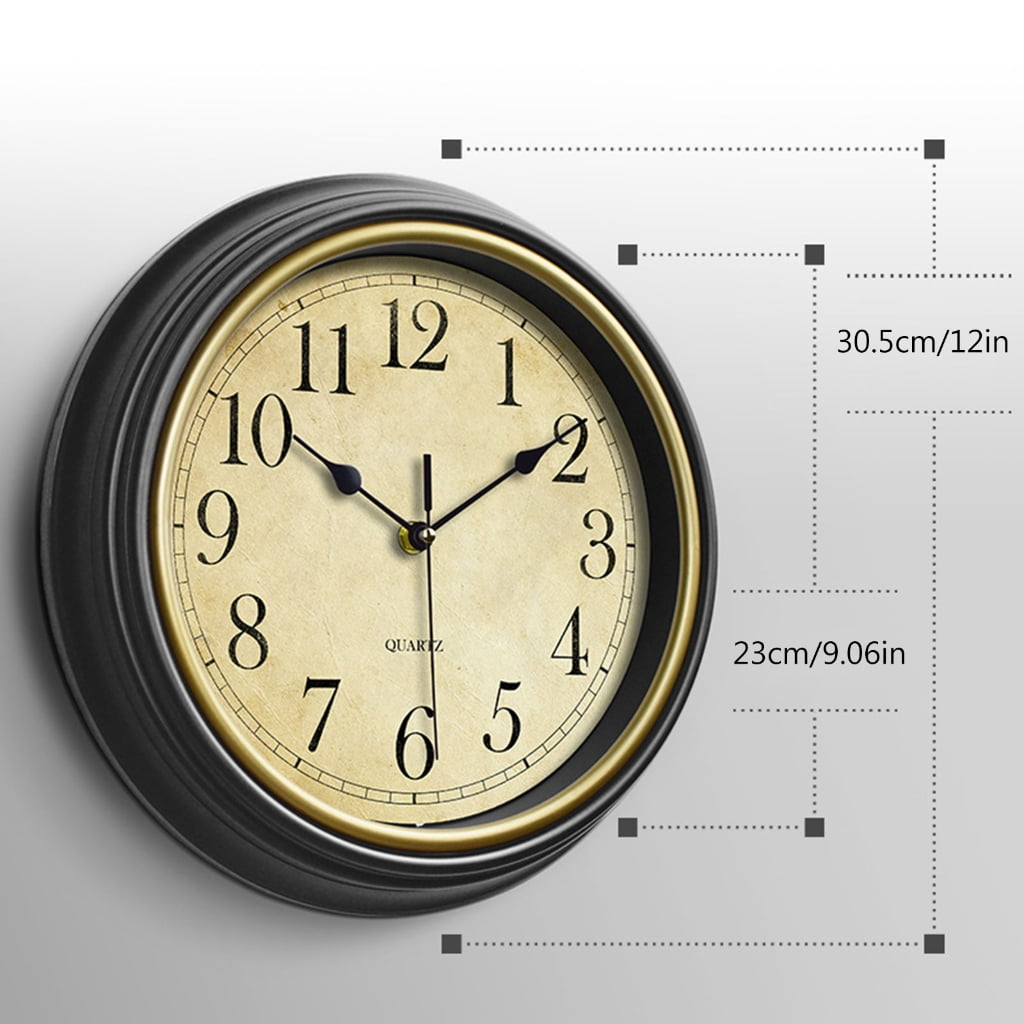 CIYISON Wall Clock 12'' Stylish Non Ticking Clocks Easy to Read Roman/Arabic Numerals