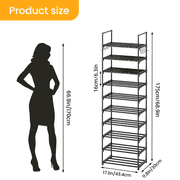 Fairy 10-Tier Kitchen Storage Shelves, Adjustable Shelves for Storage Pantry Shelves with Hooks, Storage Rack Shelving Unit Organizer for Bedroom Laundry Closet
