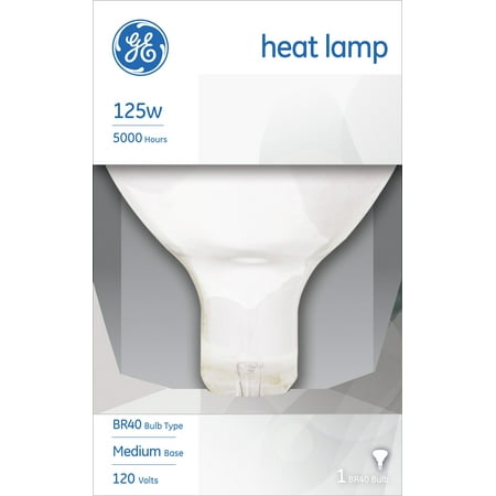 GE INCANDESCENT HEAT LAMP 125W BR40 FLOOD LIGHT