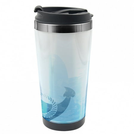 

Nautical Travel Mug Nautical Deep Sea Bottom Steel Thermal Cup 16 oz by Ambesonne