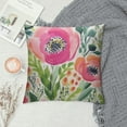 thumbnail image 2 of HENGT  Throw Pillow Cover Colorful Bohemian Peach Floral Boho Watercolor Pink Painterly Decorative Pillow Case Home Decor Square Pillowcase, 2 of 5
