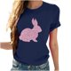 thumbnail image 5 of Tops de Cuello Alto para las Mujeres Amante Impreso Camiseta Cuello Redondo Manga Corta, Poliéster Spandex, 5 of 7