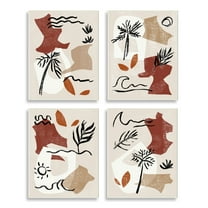 Stupell Industries Abstract Tropical Boho Shapes & Botanicals Neutral Tones Wood Wall Art, 13 x 19, Design by Melissa Wang