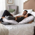 thumbnail image 6 of Boppy Total Body Pillow with Easy-on Removable Pillow Cover in Gray Scattered Leaves for Full-body Support, Body Pillow for Pregnancy and Postpartum Positioning, 6 of 7