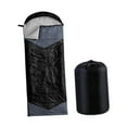 thumbnail image 3 of Saco de dormir para exteriores, cálido saco de dormir para acampar, funda portátil de 87 x 32 pulgadas con Negro y gris, 3 of 9