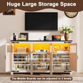 thumbnail image 5 of ChVans LED Farmhouse TV stand for up to 75" TVs with Power Outlet, 65" Large Entertainment Center Console Table, 33.5" Tall Rustic Media Console w/Storage Shelves for Living Room, 5 of 8