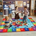 thumbnail image 6 of Kentaly USA Map ABC Kid Rug 3.3'�5.3' Educational Baby Playmat for Playroom Primary School Nylon Surface Non-Slip Latex Backing Preschool Rugs for Classroom Learning Area, 6 of 8