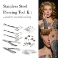 thumbnail image 2 of Stainless Steel Piercing Tool Kit Lip Eyebrow Tragus Nose Ring Body Jewelry Piercing Tools for Men & Women, 2 of 8