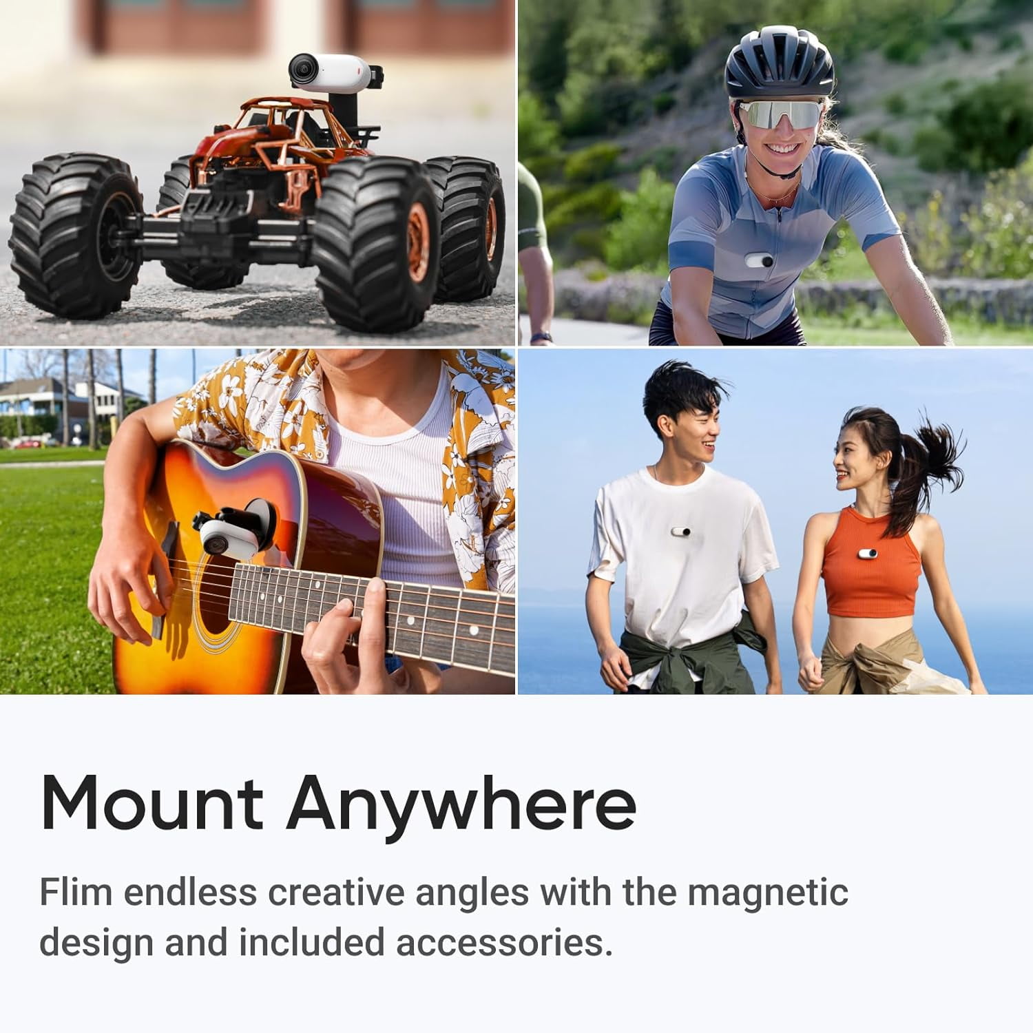 Insta 360 GO 3S (White) 64GB Tiny Mighty 4K Action Vlogging Camera, Portable, Mount Anywhere, Waterproof, Stabilization, + Action Pod and Wearable Accessories + Selfie Stick + 50-in-1 Accessory Kit