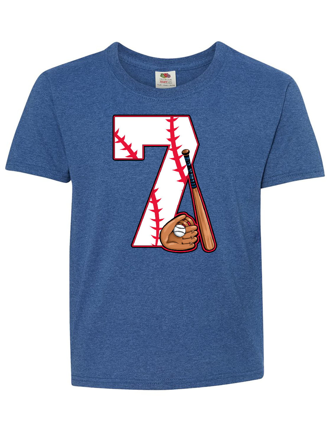 Baseball Seventh Birthday- seven years old Youth T-Shirt - Walmart.com ...