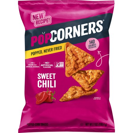 PopCorners No Colors from Artificial Sources Smokehouse BBQ Popped Corn Chips Bag, 7 oz