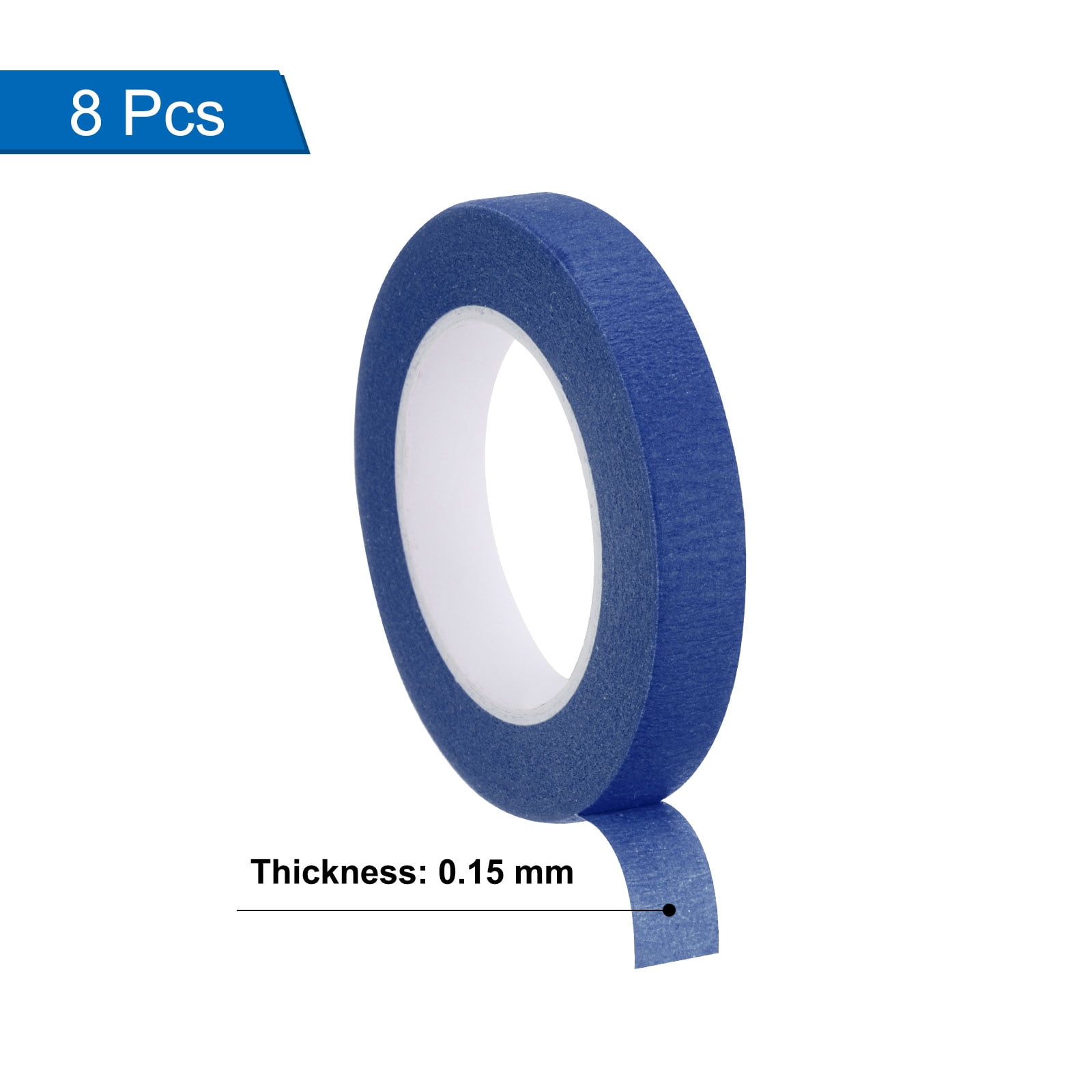 Uxcell 8Pcs 0.4 inch Wide 14 Yards Dark Blue Masking Tape Painters Tape Rolls for Home Office