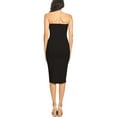 thumbnail image 3 of Women's Elastic Tube Top Strapless Basic Casual Solid Slim Bodycon Midi Dress S-3XL Black 3XL, 3 of 3