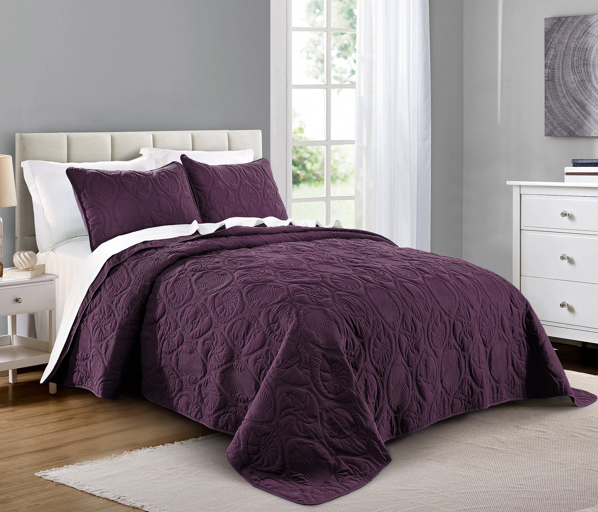 Quilt Set King/Cal King/California King Size Purple - Oversized ...