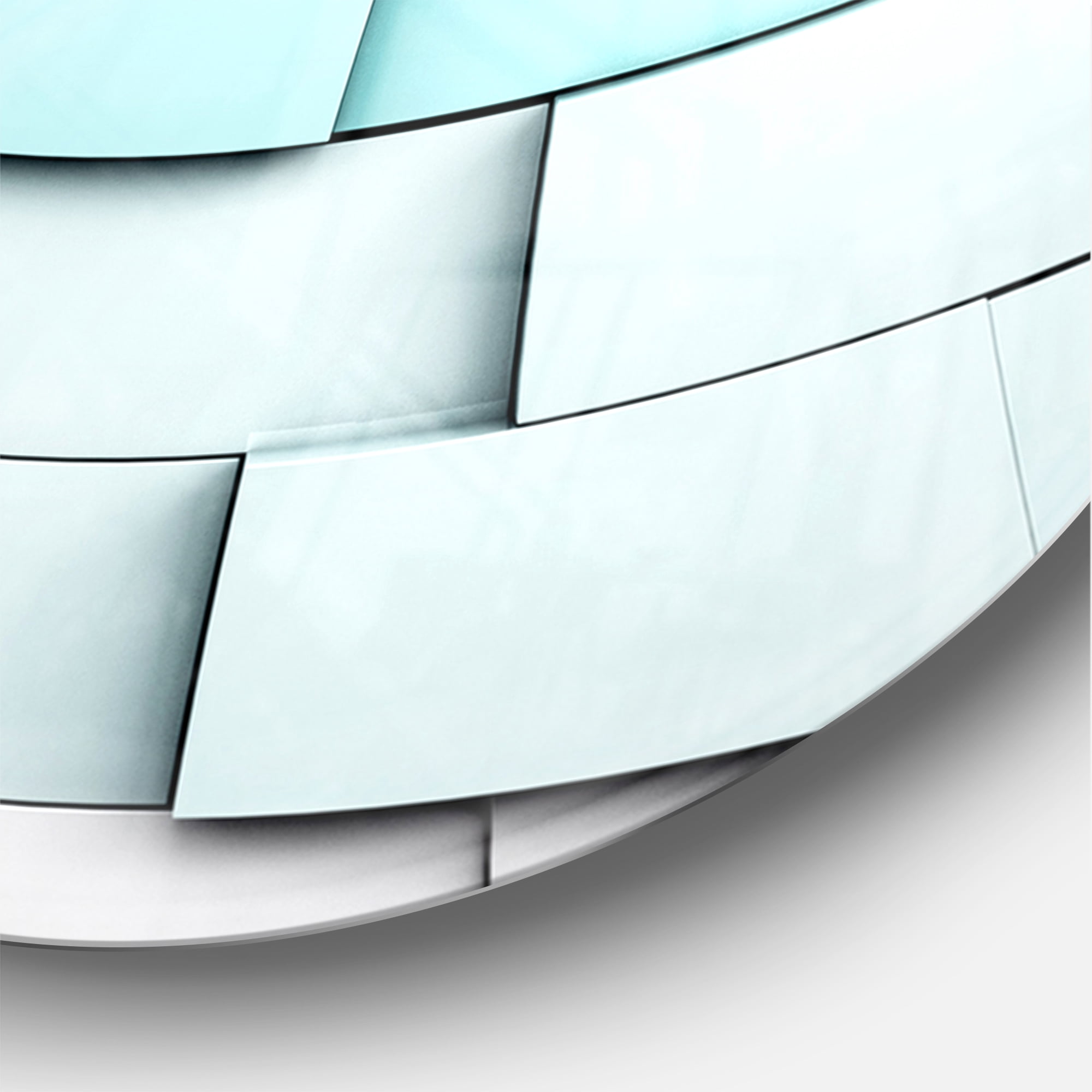 Designart 'Blue Mosaic Cubes ' Modern wall clock