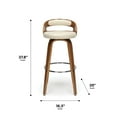 thumbnail image 5 of OFM 161 Collection Mid Century Modern 30" Low Back Bentwood Frame Swivel Seat Stool with Vinyl Back and Seat Cushion, in Walnut/Ivory (161-WV30C-IVY), 5 of 19