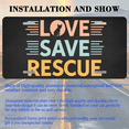 thumbnail image 3 of 1 Pcs 2D Flat License Plate Covers & Frames, Love Save Rescue For Decorative Front, Waterproof For Decoration Aluminum License Plate Covers & Frames Cover For Men Women, 12" X 6", 3 of 7