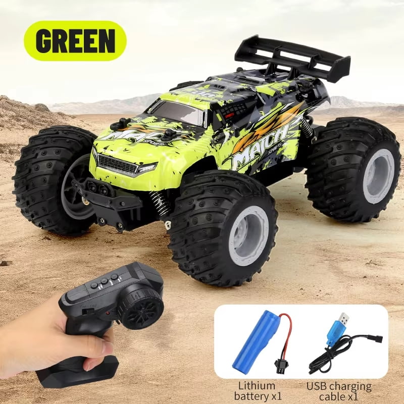 1:16 Brushless Remote Control Car – 30+MPH Fast Off-Road RC Toy Truck, 4WD All-Terrain, 40 Min Runtime w/ 2 Batteries, LED Lights, Waterproof, Full Metal Drive Shaft – Adults