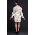 thumbnail image 2 of Bimba White Lily & Lotus Floral Button Down Midi Dress Women Tunic Long Sleeve Smocked Top-Small, 2 of 7