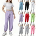 thumbnail image 5 of Fmbrln Girls Sweatpants Baggy Drawstring Elastic Waist Joggers Pants Fashion Comfy Athletic Pants with Pockets, Sizes 4-15Y, 5 of 5
