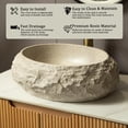 thumbnail image 5 of 18'' Irregular Oval Resin Vessel Sink - Stone Pattern Artistic Style Basin， Beige, 5 of 6