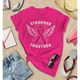 thumbnail image 3 of S4E Women's Stronger Together Breast Cancer T-Shirt Small Heliconia Pink, 3 of 4